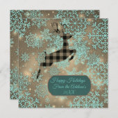 Carte plat Buffalo Reindeder Snowflakes (Devant / Derrière)