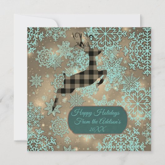 Carte plat Buffalo Reindeder Snowflakes (Devant)