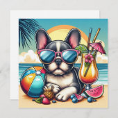 Carte Plat Bulldog française (Devant / Derrière)