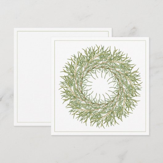 Carte plat Carré 5,25 pouces ROSEMAIRE WREATH (Devant / Derrière)
