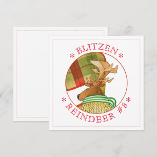 Carte plat Carré BLITZEN REINDEER 5,25 pouces