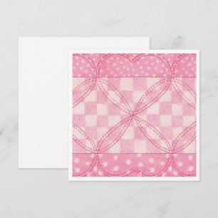 CARTE PLAT Carré DE 5,25" ROSE COEUR