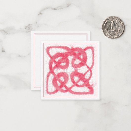 Carte plat Carré rose CELTIC KNOT 2,5 pouces (Devant/Arrière en situation)