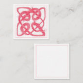 Carte plat Carré rose CELTIC KNOT 2,5 pouces (Devant / Derrière)