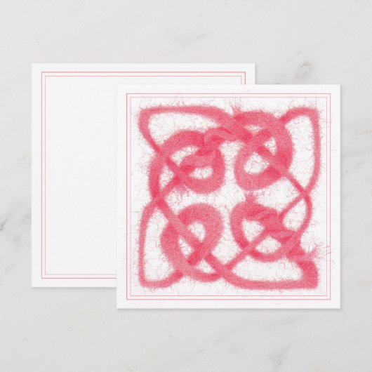 Carte plat Carré rose CELTIC KNOT 5,25 pouces (Devant / Derrière)