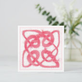 Carte plat Carré rose CELTIC KNOT 5,25 pouces (Debout devant)