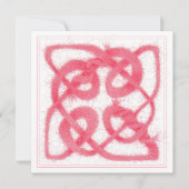 Carte plat Carré rose CELTIC KNOT 5,25 pouces (Devant)