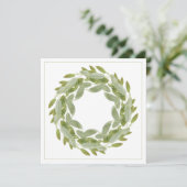 Carte plat Carré SAGE WREATH 5,25 pouces (Debout devant)
