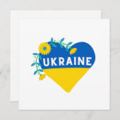 Carte Plat Carré Ukraine Flower Heart (Devant / Derrière)