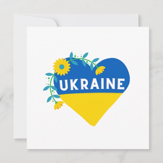 Carte Plat Carré Ukraine Flower Heart (Devant)
