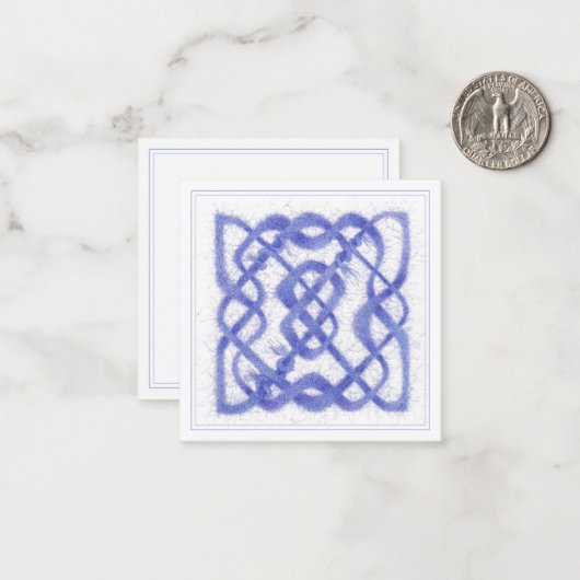 Carte plat Carré VIOLET CELTIC KNOT 2,5 pouces (Devant/Arrière en situation)