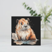 Carte Plat castor mignonne (Debout devant)