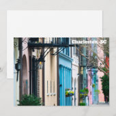 Carte Plat Charleston South Carolina Rainbow Row (Devant / Derrière)