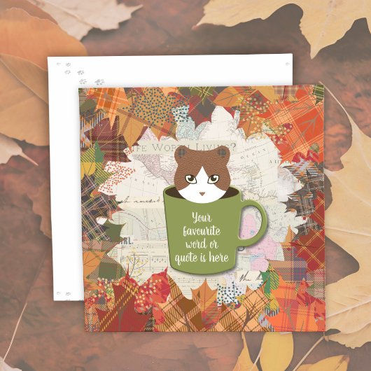 Carte Plat Chat Automne
