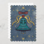 Carte Plat Cheer Rouge Bow Et Stars (Devant / Derrière)