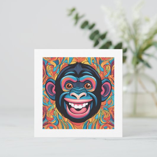 Carte Plat Chimpanzee Crazy (Debout devant)