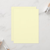 Carte Plat Crème Vibrante pour Notes ou Salutation (Devant/Arrière en situation)