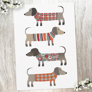 Carte plat Dachshund Saucisse Chien