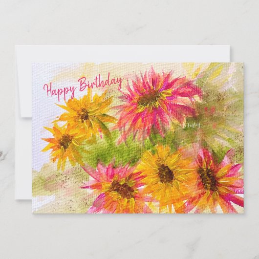 Carte plat Daisy Bright anniversaire (Devant)