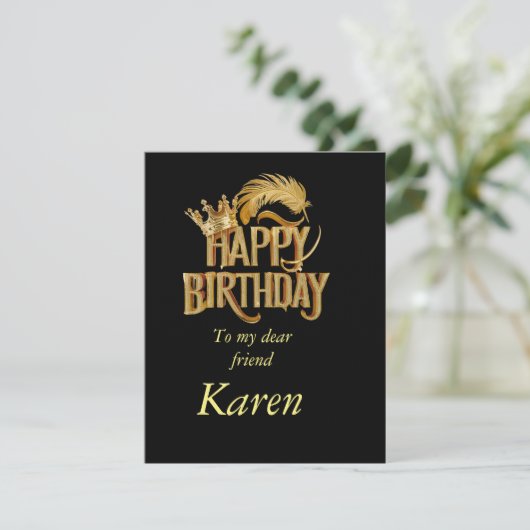 Carte plat d'anniversaire (Debout devant)