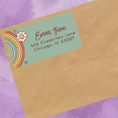 Carte Plat d'anniversaire colorée Retro Boho