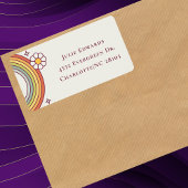 Carte Plat d'anniversaire colorée Retro Boho