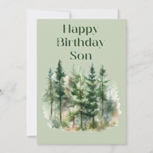 Carte plat d'anniversaire de forêt (Devant)