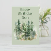 Carte plat d'anniversaire de forêt (Debout devant)