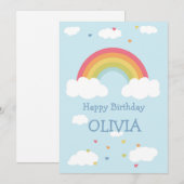 Carte Plat d'Anniversaire Personnalisée Rainbow Ki (Devant / Derrière)