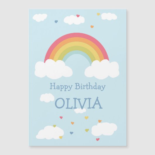 Carte Plat d'Anniversaire Personnalisée Rainbow Ki (Devant)