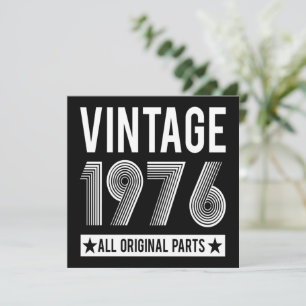 Carte plat d'anniversaire vintage 1976