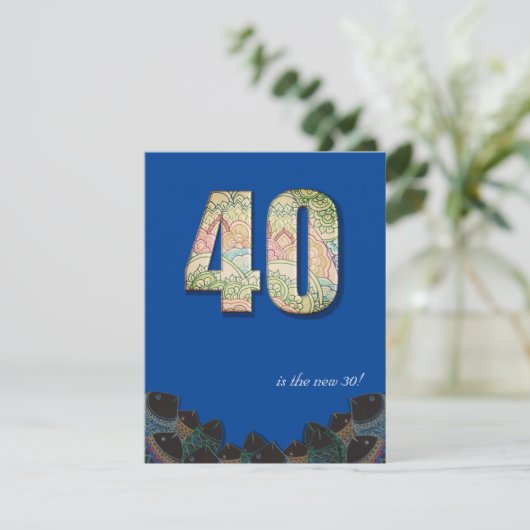Carte plat de 40e anniversaire (Debout devant)