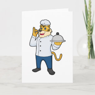 Carte Plat de chapeau de chef Tiger Cook