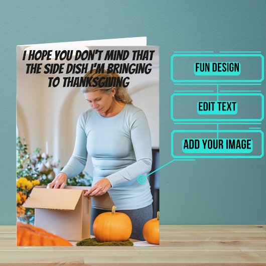 Carte Plat de côté du vin Drôle Thanksgiving