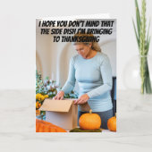 Carte Plat de côté du vin Drôle Thanksgiving (Devant)