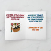 Carte Plat de côté du vin Drôle Thanksgiving (Intérieur)