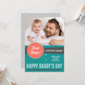 Carte plat de Fête des pères de carreaux gratuits (Devant/Arrière en situation)