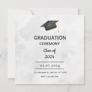 Carte Plat de Graduation de Grunge Jaune Noir