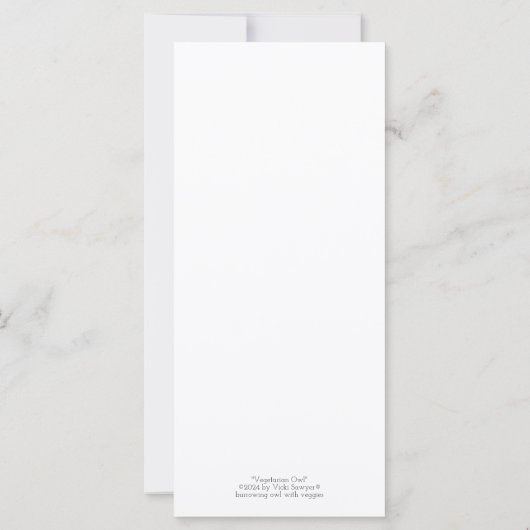 Carte plat de la Chouette végétarienne (Dos)