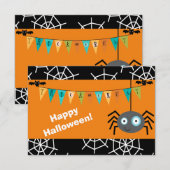 Carte plat de l'Halloween Trick ou Treat Spider (Devant / Derrière)