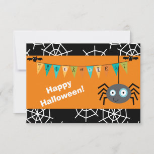 Carte plat de l'Halloween Trick ou Treat Spider