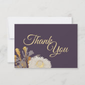 Carte Plat de Merci Mariage antique Purple Daisy (Devant)