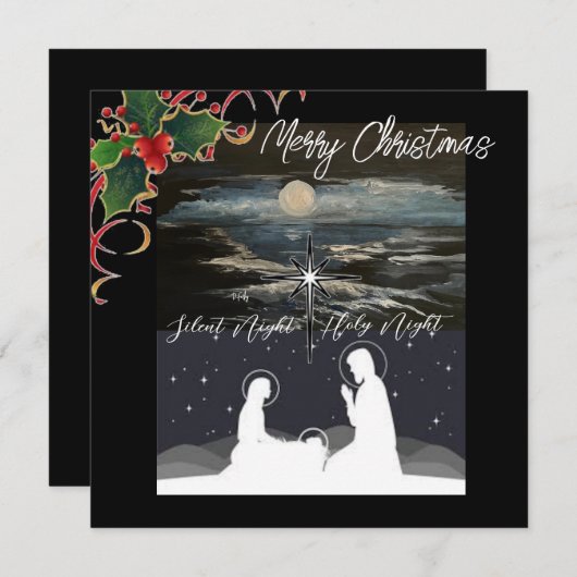 Carte Plat de Noël Blue Moon (Devant / Derrière)