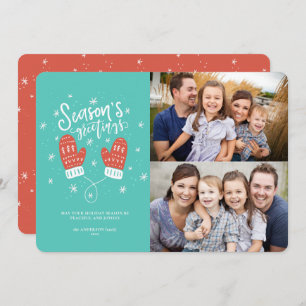 Carte Plat de Noël Hygge Mittens 2 Photo