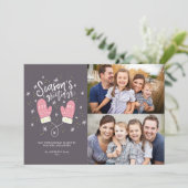 Carte Plat de Noël Hygge Mittens 2 Photo (Debout devant)