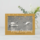 Carte Plat de Noël Joyeux à la famille Swan (Debout devant)