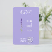 Carte plat de style Lavande RSVP de mariage (Debout devant)