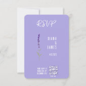 Carte plat de style Lavande RSVP de mariage (Devant)