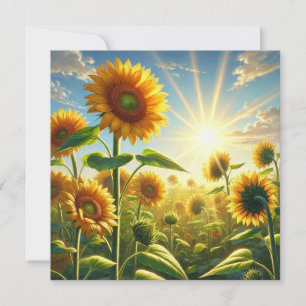 Carte Plat de tournesol d'or Embrassée