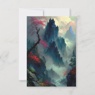 Carte plat Dreamy Misty Mountain Landcape